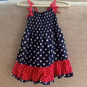 Adorable Red White & Blue Stars Summer Dress w/ matching bloomers Size 18M